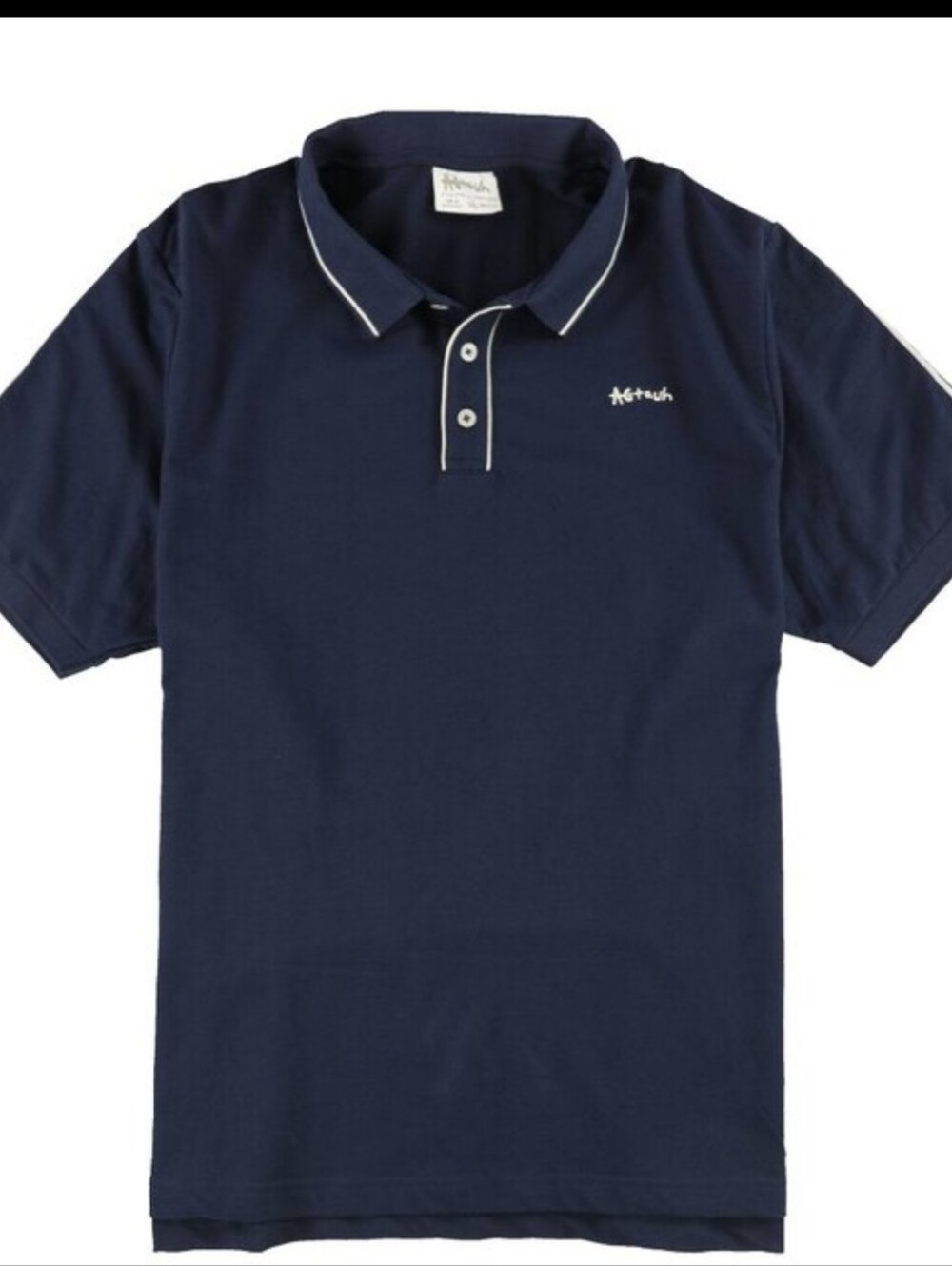 AGTAWH Men's Short Sleeve Polo Shirt Sizs M NWT. Navy With White Trim. NWT